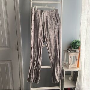 Athleta Women's Heather Gray Cabo Linen Wide Leg Pants